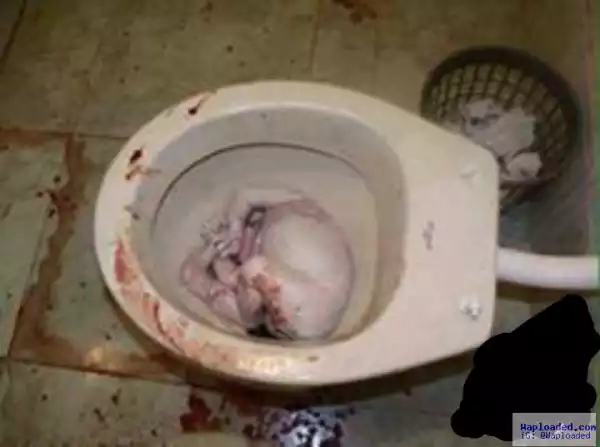 Graphic Photo: Baby Found Alive In The Toilet
